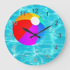 Swimmingpool-Wasserball Große Wanduhr