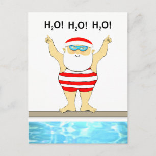 Swimmingpool Weihnachten Postkarte