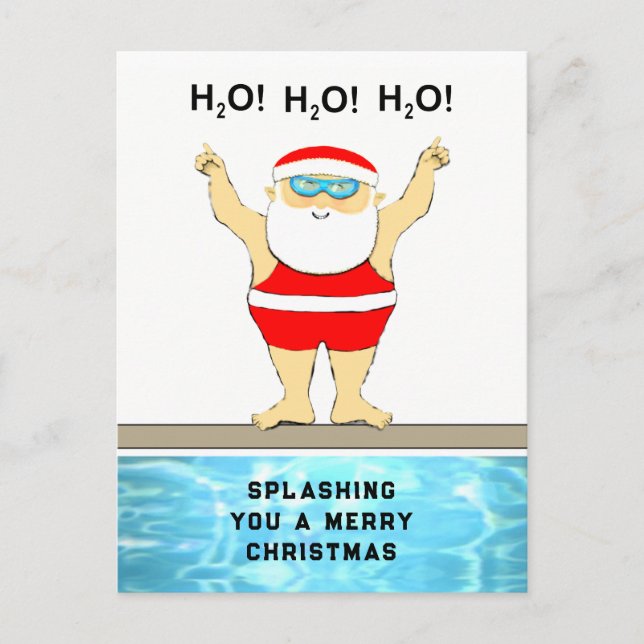 Swimmingpool Weihnachtsfeiertag Postkarte (Vorderseite)