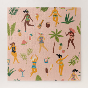 Swimsuit Ladys: Tropischer Vintager Tanz Puzzle