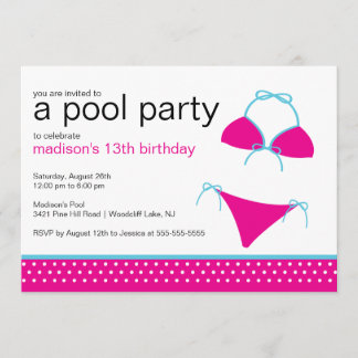 Swimsuit Pool Party Geburtstag Einladung