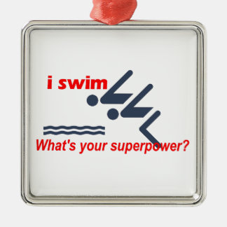 SwimsuperPower Silbernes Ornament