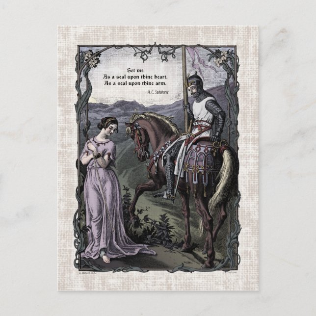 Swinburne "An Old Sprichwort" Viktorianische Postk Postkarte (Vorderseite)