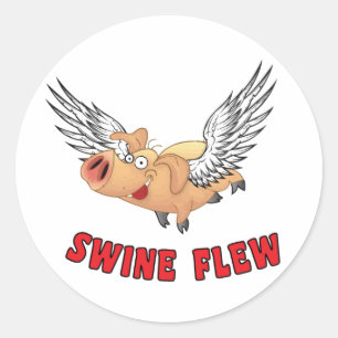 SWINE-FLEW.ai Runder Aufkleber