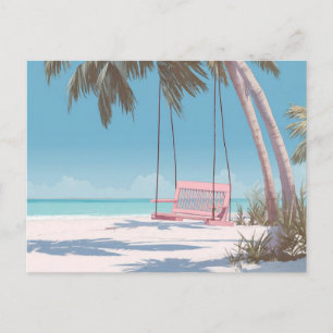 Swing at the Beach Küstenkunst-Postkarte Postkarte