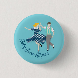 Swing Dance Couple Button