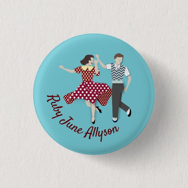 Swing Dance Couple Button (Vorderseite)