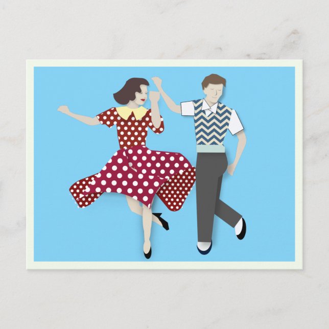 Swing Dance Couple Postkarte (Vorderseite)