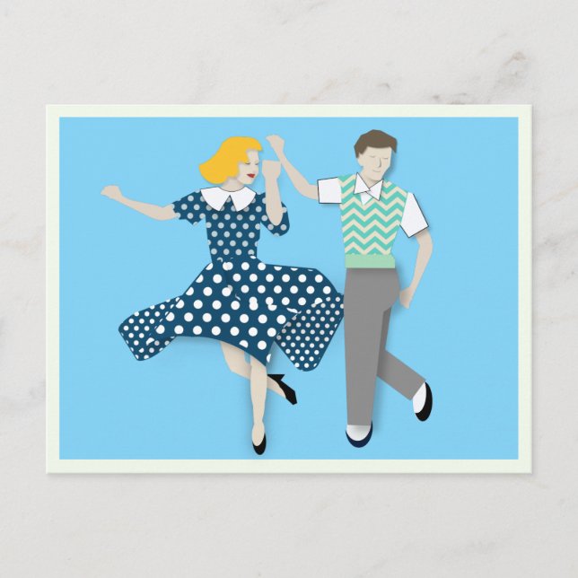 Swing Dance Couple Postkarte (Vorderseite)