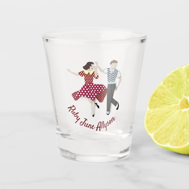 Swing Dance Couple Schnapsglas (Vorderseite)