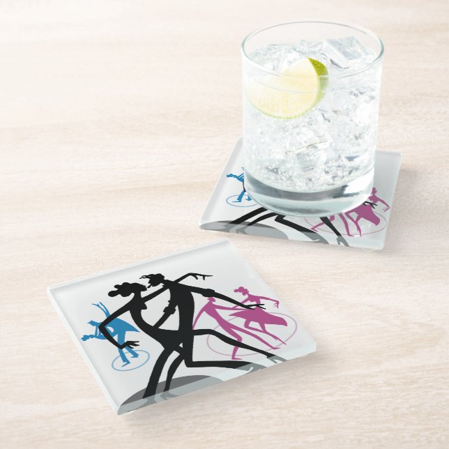 Swing Dance Glasuntersetzer (Schrägansicht)
