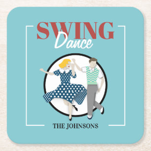 Swing Dance Rechteckiger Pappuntersetzer