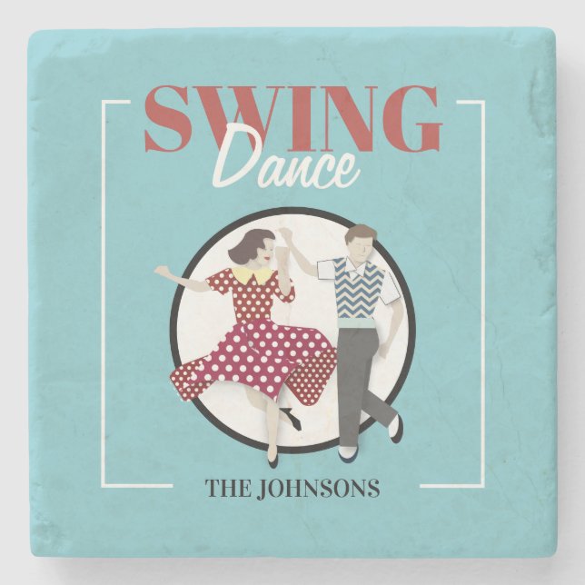 Swing Dance Steinuntersetzer (Vorderseite)