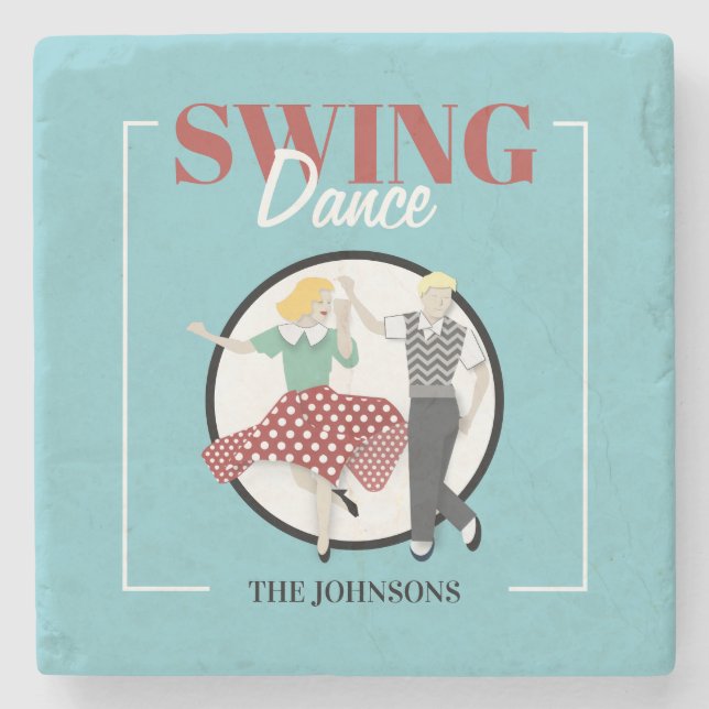 Swing Dance Steinuntersetzer (Vorderseite)