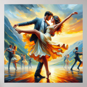 Swing Dancing Ballroom Tanztanz Tanz Poster