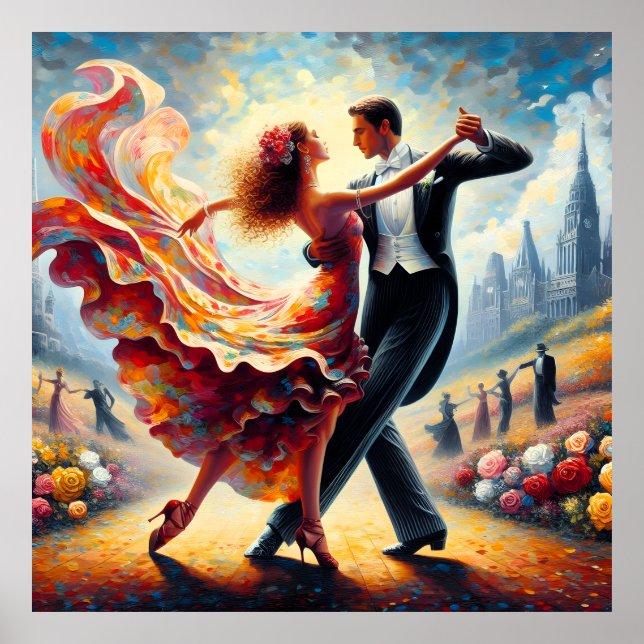 Swing Dancing Ballroom Tanztanz Tanz Poster (Vorne)