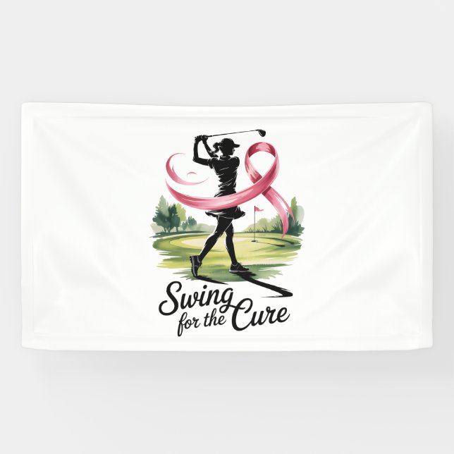 Swing for Cure Golf Breast Cancer Banner (Horizontal)