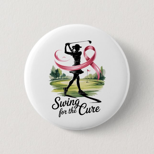 Swing for Cure Golf Breast Cancer Button (Vorderseite)