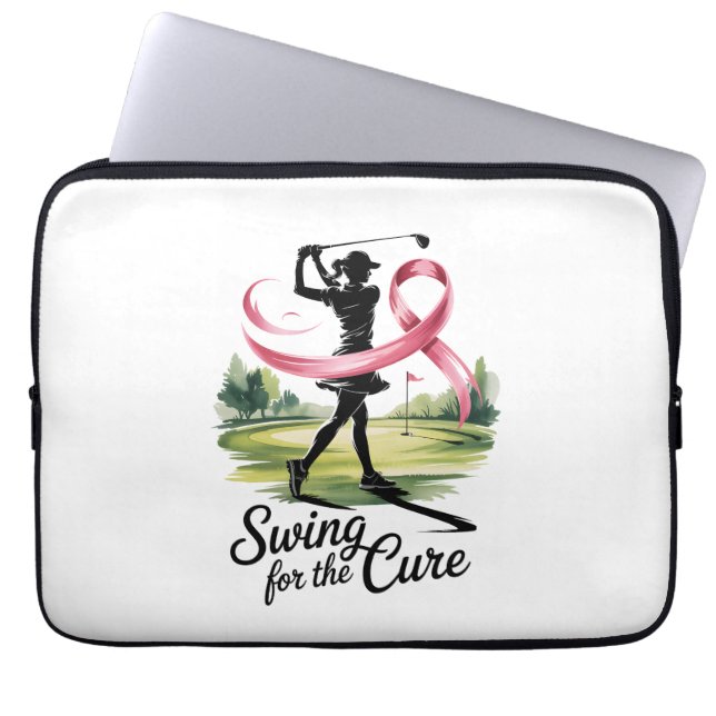 Swing for Cure Golf Breast Cancer Laptopschutzhülle (Vorderseite)