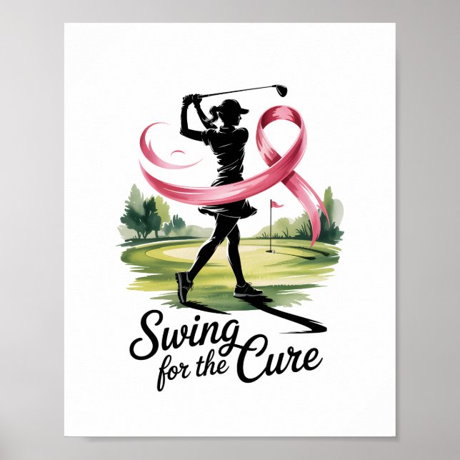 Swing for Cure Golf Breast Cancer Poster (Vorne)