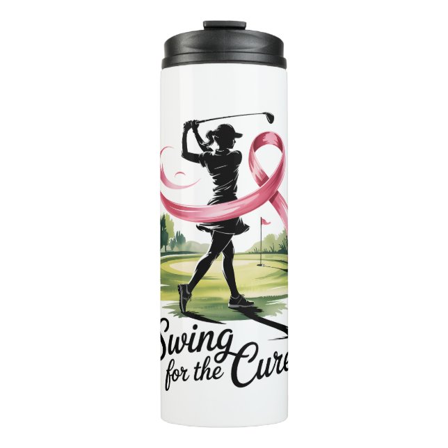 Swing for Cure Golf Breast Cancer Thermosbecher (Vorderseite)