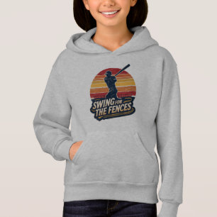 Swing für das Design des Baseballspielers für die Hoodie