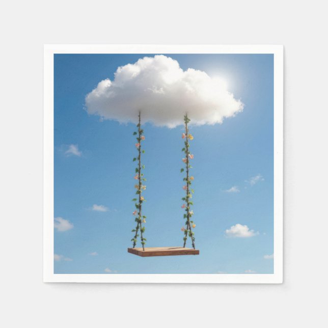 Swing Hanging From a Cumulus Cloud Serviette (Vorderseite)