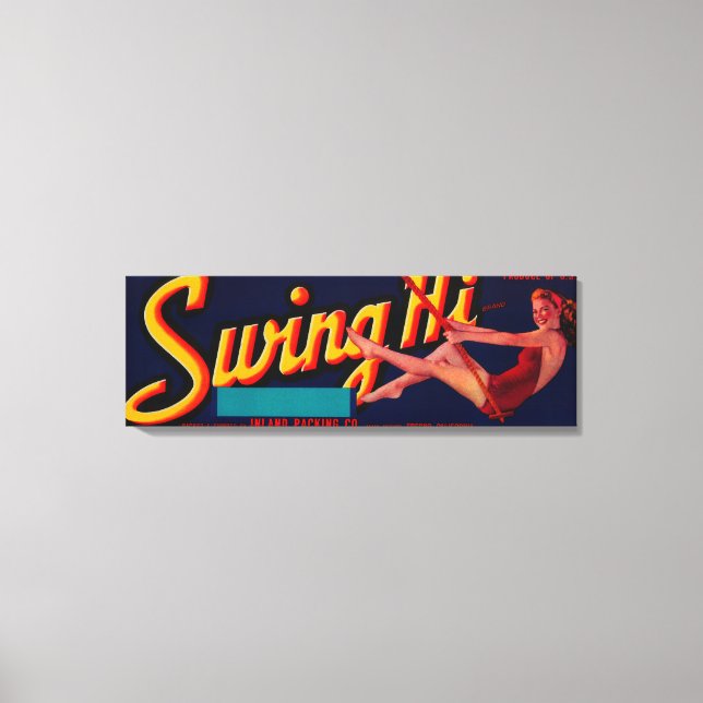 Swing Hi Peach LabelFresno, CA Leinwanddruck (Vorderseite)