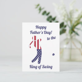 Swing King | American Flag Golf- Vatertag Postkarte