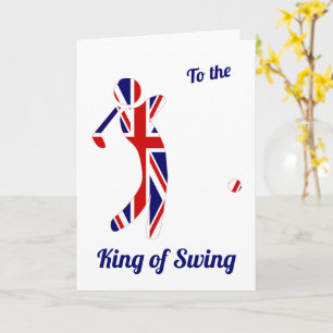 Swing King   Union Jack Golfer   Vatertag Karte
