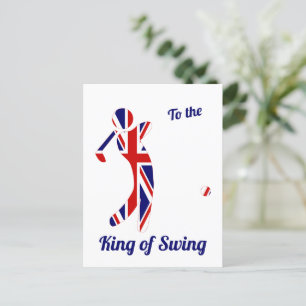 Swing King   Union Jack Golfer   Vatertag Postkarte