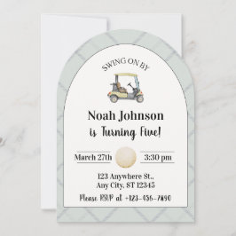 Swing on by Boy's 5. Geburtstag Par-tee Golf Einladung