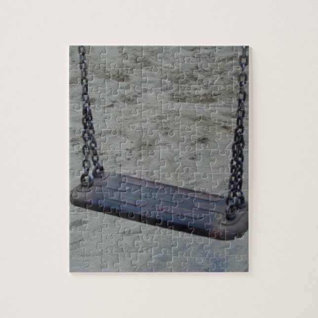 Swing on Playground, Summer Sand Beach Kids Play Puzzle (Vertikal)