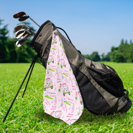 Swing Pink Golfer Breast Cancer Awareness Golfhandtuch