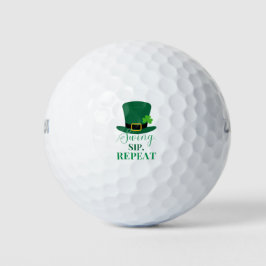 'Swing, Sip, Repeat' St. Patrick's Day Fun Playful Golfball