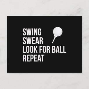 Swing Swear suchen nach Ball Wiederholung lustigen Postkarte
