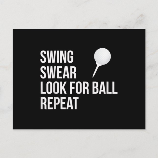Swing Swear suchen nach Ball Wiederholung lustigen Postkarte (Vorderseite)