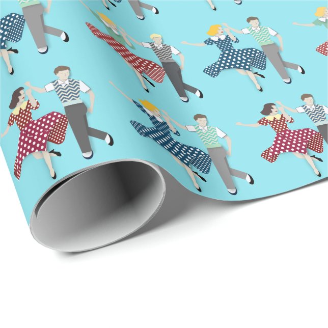 Swing-Tanz Geschenkpapier (Rolleneckpunkt)