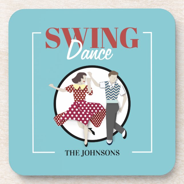 Swing-Tanz Getränkeuntersetzer (Vorderseite)