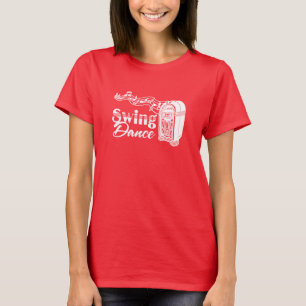 Swing-Tanz mit Vintage-Jukebox T-Shirt