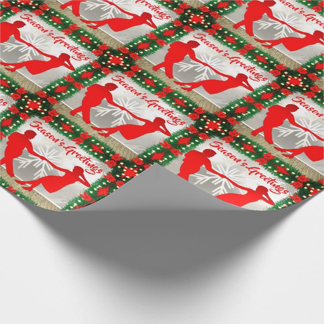 Swing Tänzer mit Garland Trim Weihnachtszeit Geschenkpapier (Ecke)