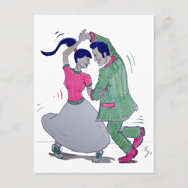 Swing Tänzer Postkarte (Vorderseite)