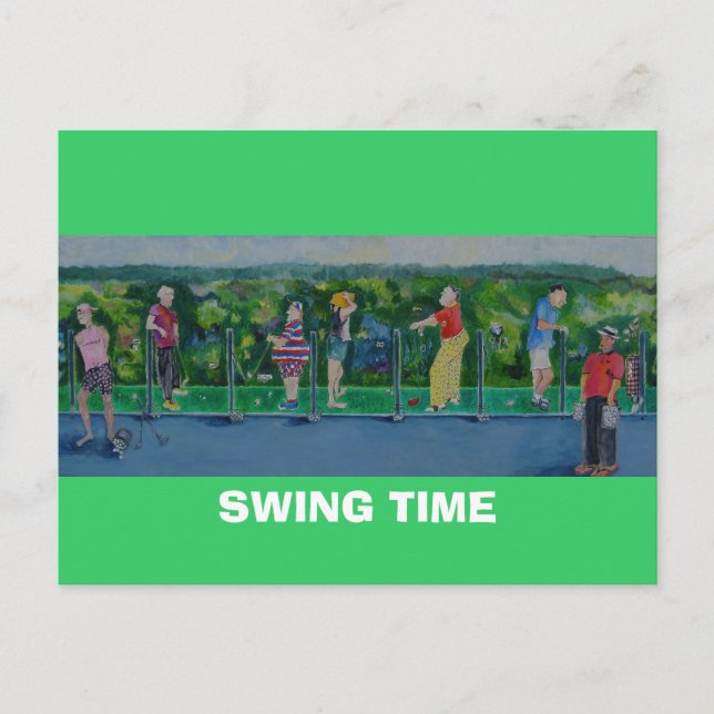 SWING TIME - Golf Ausflug nach Postkarte (Vorderseite)