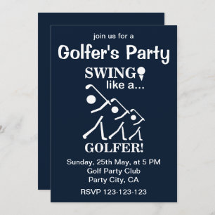 Swing wie ein Golfer-Golf-Party Einladung