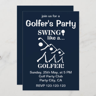 Swing wie ein Golfer-Golf-Party Einladung