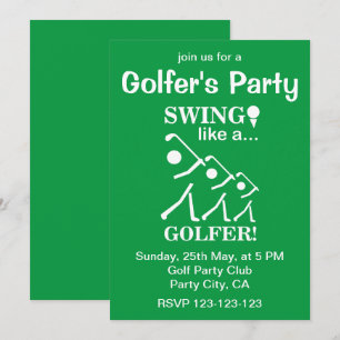 Swing wie ein Golfer-Golf-Party Einladung