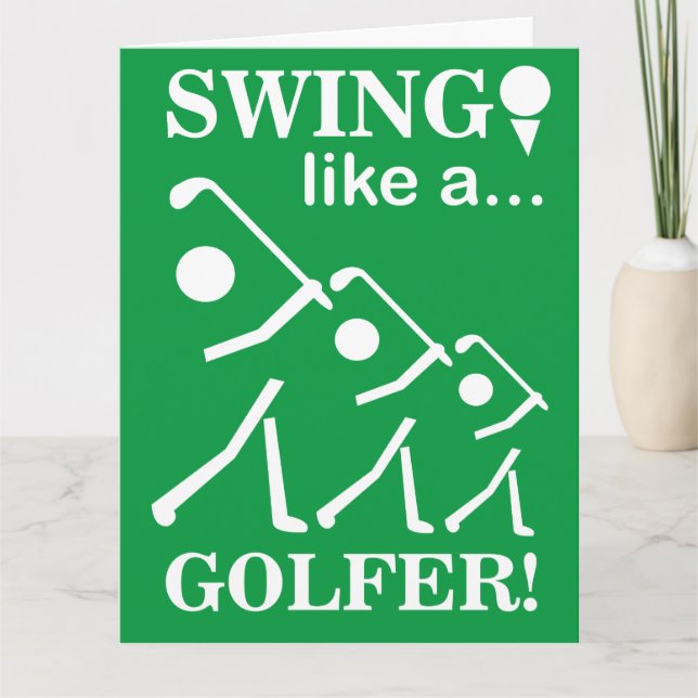 Swing wie ein Golfer Gruß Karte (Vorderseite)