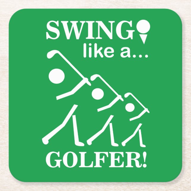 Swing wie ein Golfer Rechteckiger Pappuntersetzer (Vorderseite)