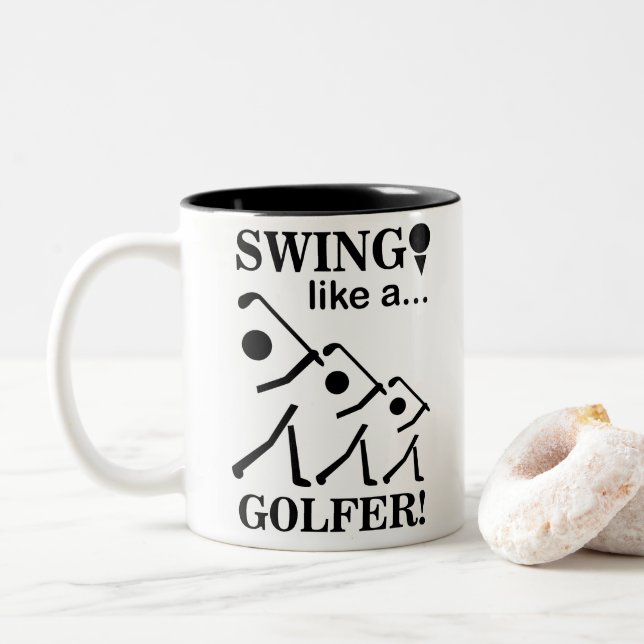 Swing wie ein Golfer Zweifarbige Tasse (Mit Donut)