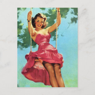 Swingendes Pin Up Postkarte